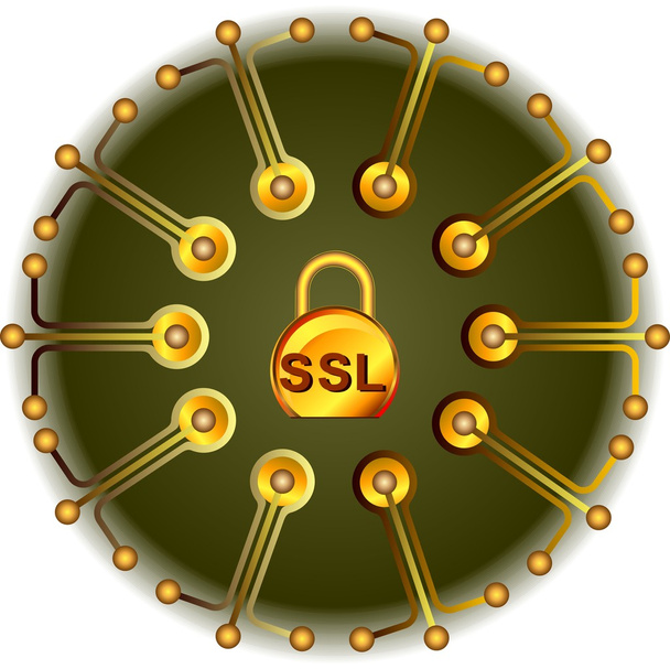 SSL - güvenlik altın - Vektör, Görsel