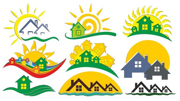Logos country houses. - Vector, Image