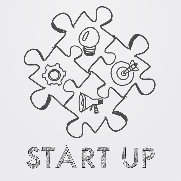 стартап і бізнес-концепція знаки в шматочках головоломки
 - Фото, зображення