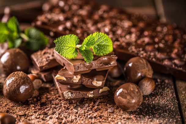 Assortment of fine chocolates - Foto, Imagen