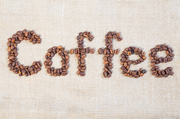 Palabra de granos de café establecidos
 - Foto, imagen