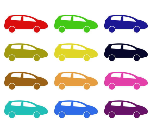 auto's geïllustreerd op een witte achtergrond - Foto, afbeelding