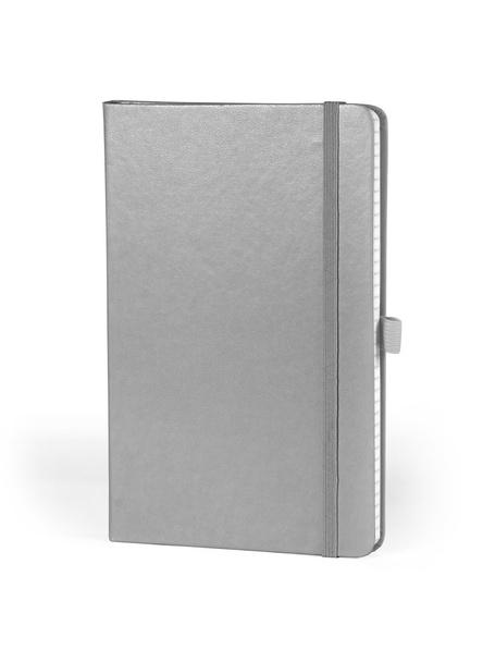 Moleskin notebook with elastic band on white background. - Foto, immagini