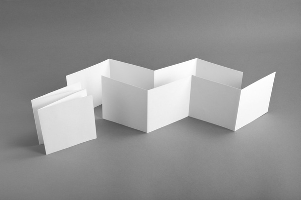 blank white folding paper flyer - Fotoğraf, Görsel