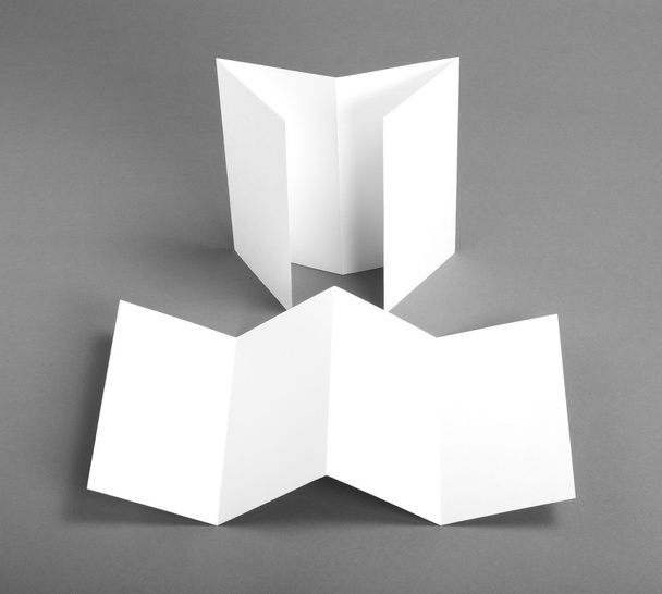blank white folding paper flyer - 写真・画像