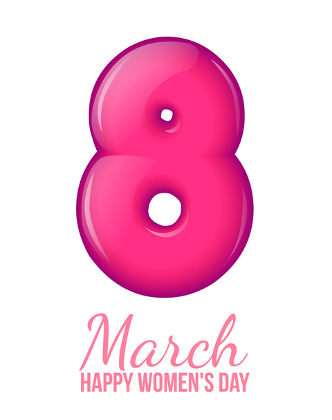 International Womens Day. March 8. volume eight - Vector, Image