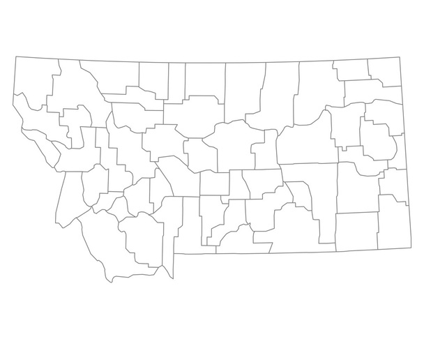Nauwkeurige kaart van Montana - Vector, afbeelding