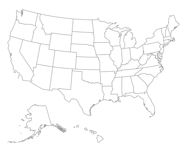 Ακριβή χάρτη των ΗΠΑ - Διάνυσμα, εικόνα