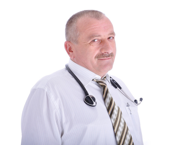 Positive elderly male doctor in characteristic clothes - Photo, Image