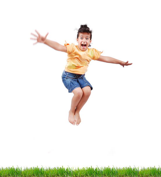 chica feliz saltando - Foto, imagen