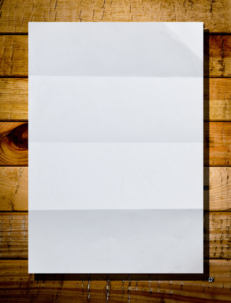 Sheet of white paper on wood - Foto, Imagem