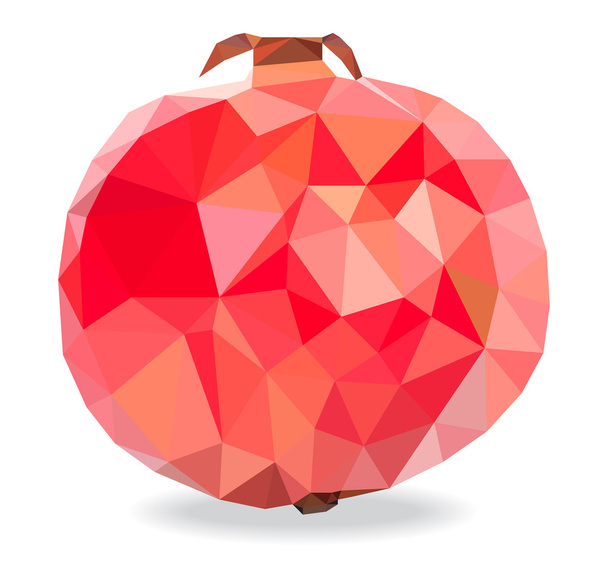 Granátové jablko nízké Poly  - Vektor, obrázek