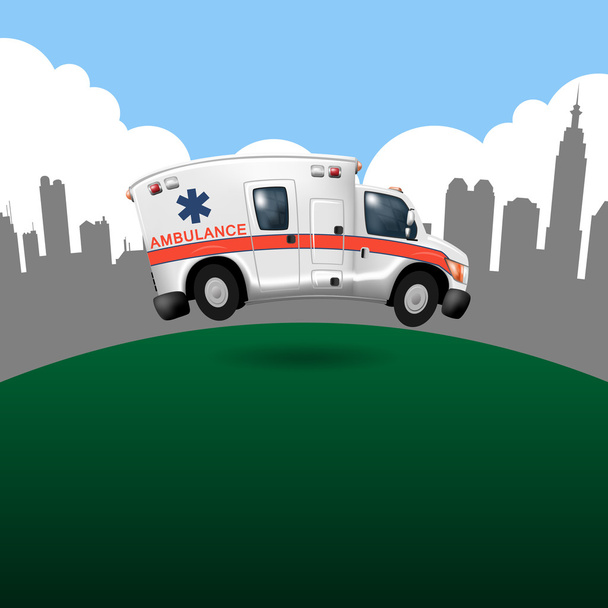 Krankenwagen-Beschleunigung, Vektor-Karikatur - Vektor, Bild