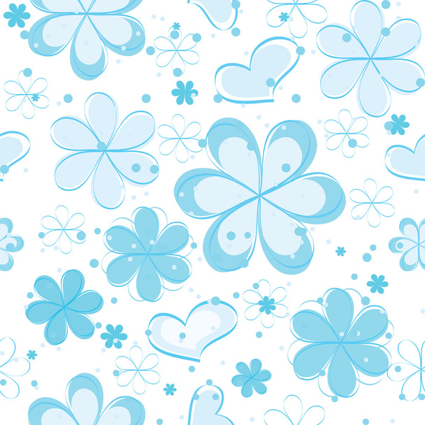 Vector seamless pattern with flowers - Vetor, Imagem