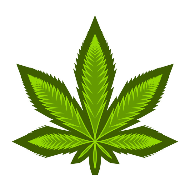 Símbolo da folha da erva daninha do potenciômetro da maconha
 - Vetor, Imagem