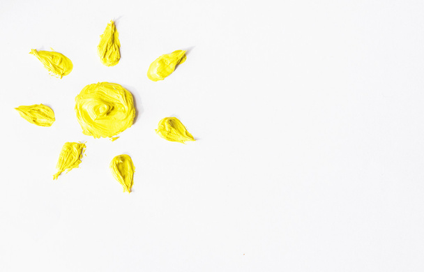 Yellow little sun as oil paints. - Photo, Image