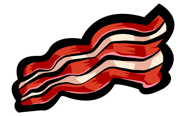 Bacon strip vector icon - Vector, Image