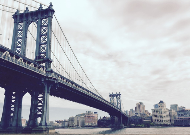 Γέφυρα του Μανχάταν σε στυλ vintage, Νέα Υόρκη - Φωτογραφία, εικόνα
