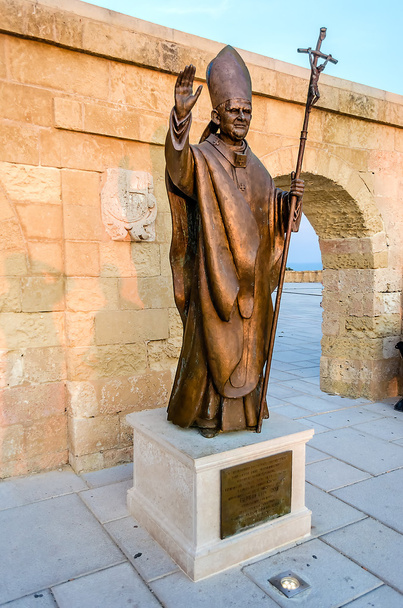 Papež Benedikt Xvi. bronzová socha, Santa Maria di Leuca, Itálie - Fotografie, Obrázek