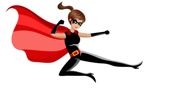Superheld vrouw vechten karate - Vector, afbeelding
