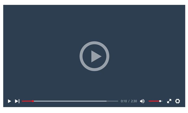 Video player in a flat style. Ideal for web application - Vector, Image