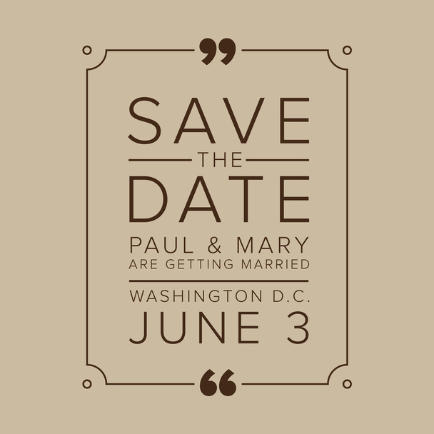 Save The Date, Wedding Invitation Card - Vector, Image