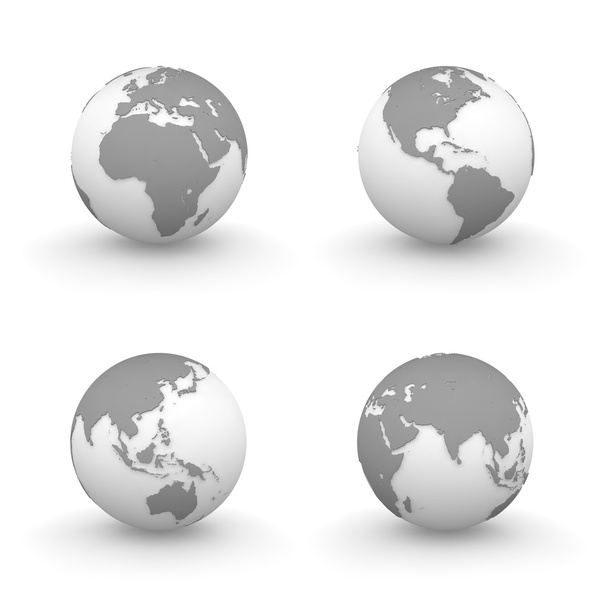 3D globes in het grijs - Foto, afbeelding