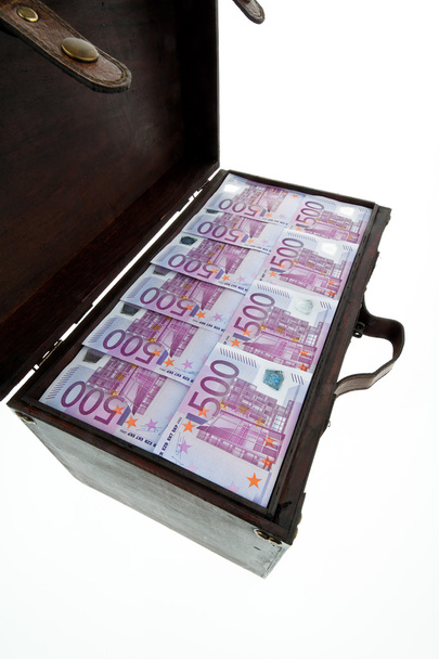 Chest with euro banknotes. financial crisis, crisis training - Φωτογραφία, εικόνα