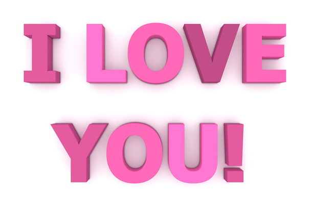 I Love You in Pink and Purple - Two Lines - Photo, image