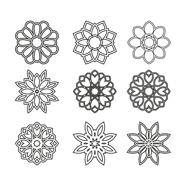 Set of ornate vector mandala symbols. - Vector, imagen