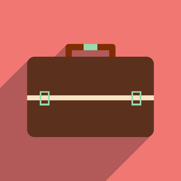 Flat icon with long shadow business bag - Vector, Imagen