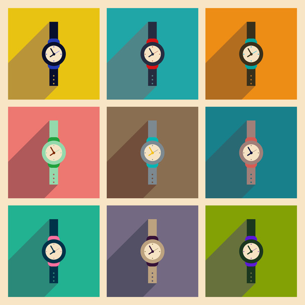 Modern flat icons vector collection with shadow Men Watch - Wektor, obraz