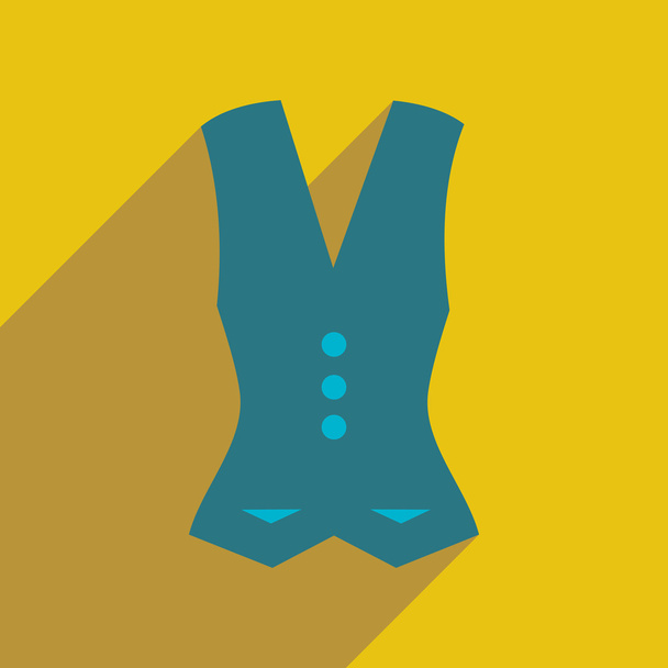 Flat icon with long shadow women vest - Vector, Imagen