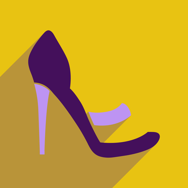 Flat icon with long shadow stiletto heels - Vector, Image