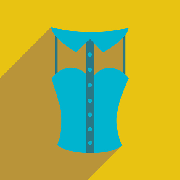Flat icon with long shadow lady blouse - Vector, imagen