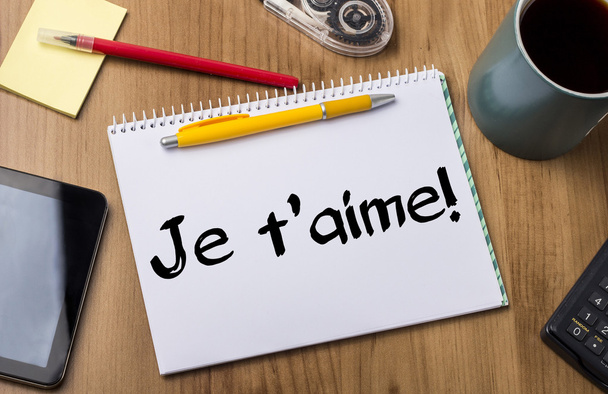 Je t'aime! - Note Pad With Text - Photo, Image