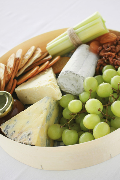 cheese selection with fruit and nuts - Photo, Image