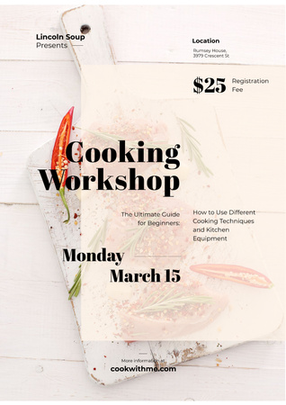 Platilla de diseño Cooking workshop advertisement Poster