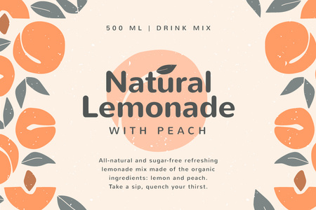 Lemonade brand ad on Peaches pattern Label Tasarım Şablonu
