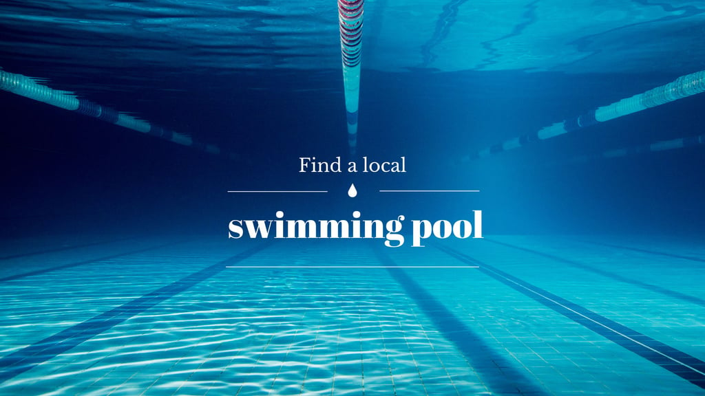 Local swimming pool Ad Presentation Wide tervezősablon