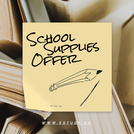 Special School Offer with pencil drawing the line Animated Post Design Template