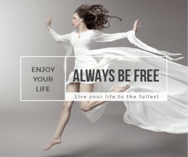 Template di design Inspiration Quote Woman Dancer Jumping Large Rectangle