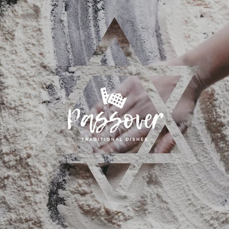 Hand in Flour Cooking bread for Passover  Animated Post Šablona návrhu