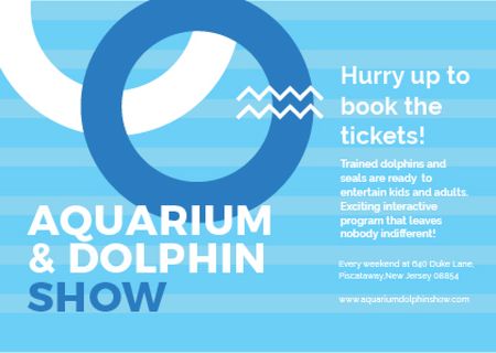 Aquarium & Dolphin show Announcement Card Πρότυπο σχεδίασης