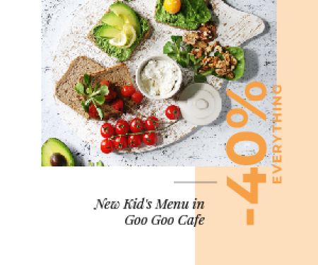Kid's Menu Offer with Healthy Food Set Medium Rectangle Tasarım Şablonu