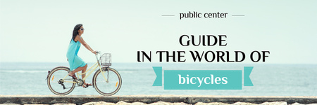Template di design guide in the world of bicycles banner Twitter