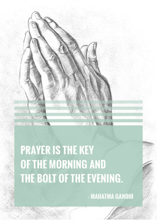 Religion Quote with Hands in Prayer Flayer Modelo de Design