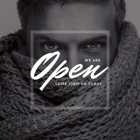 Template di design Handsome Young Man in Scarf Instagram