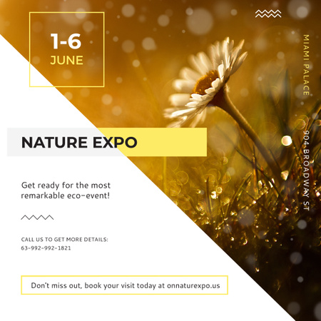 Nature Expo Invitation with Wild Flower Instagramデザインテンプレート