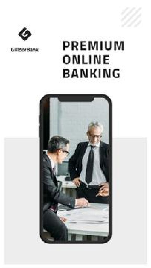 Online Banking services Mobile Presentation Šablona návrhu